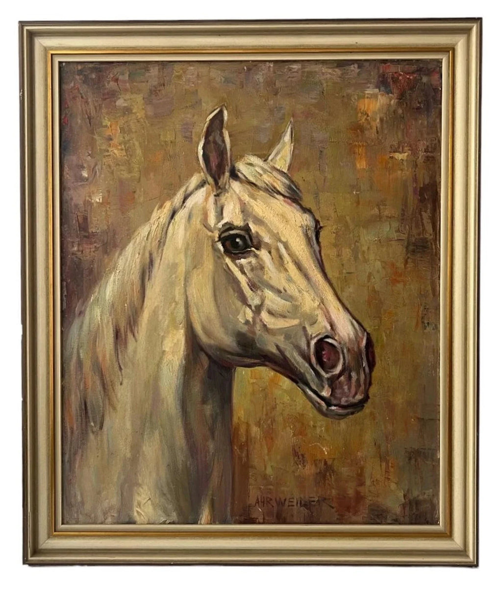 Mid-Century Horse Oil Painting by Willy P. Ahrweiler (1905–1987), Signed, Framed