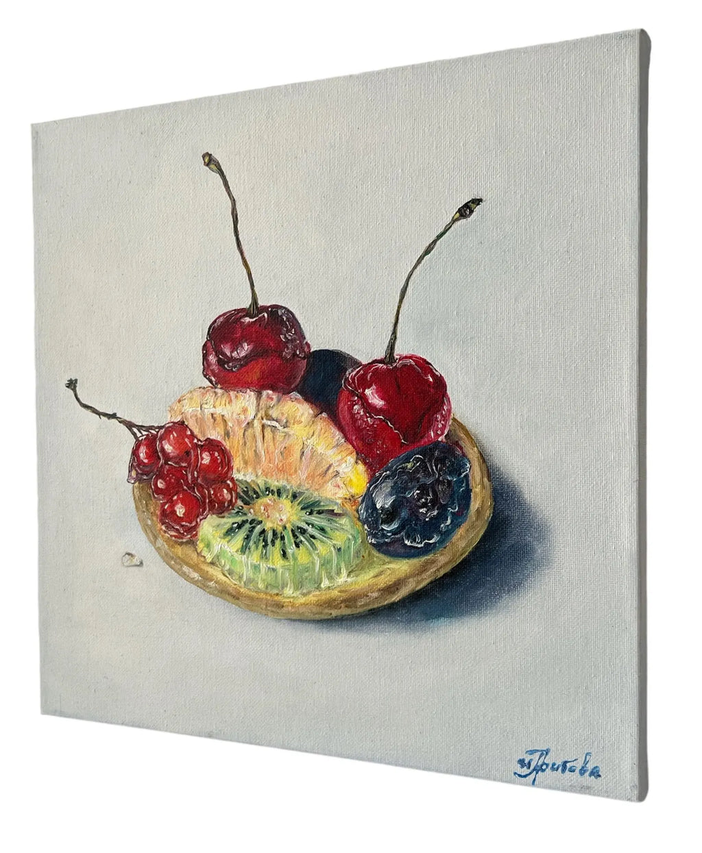 Original oil Painting on Canvas, titled “Fruit Tart”.