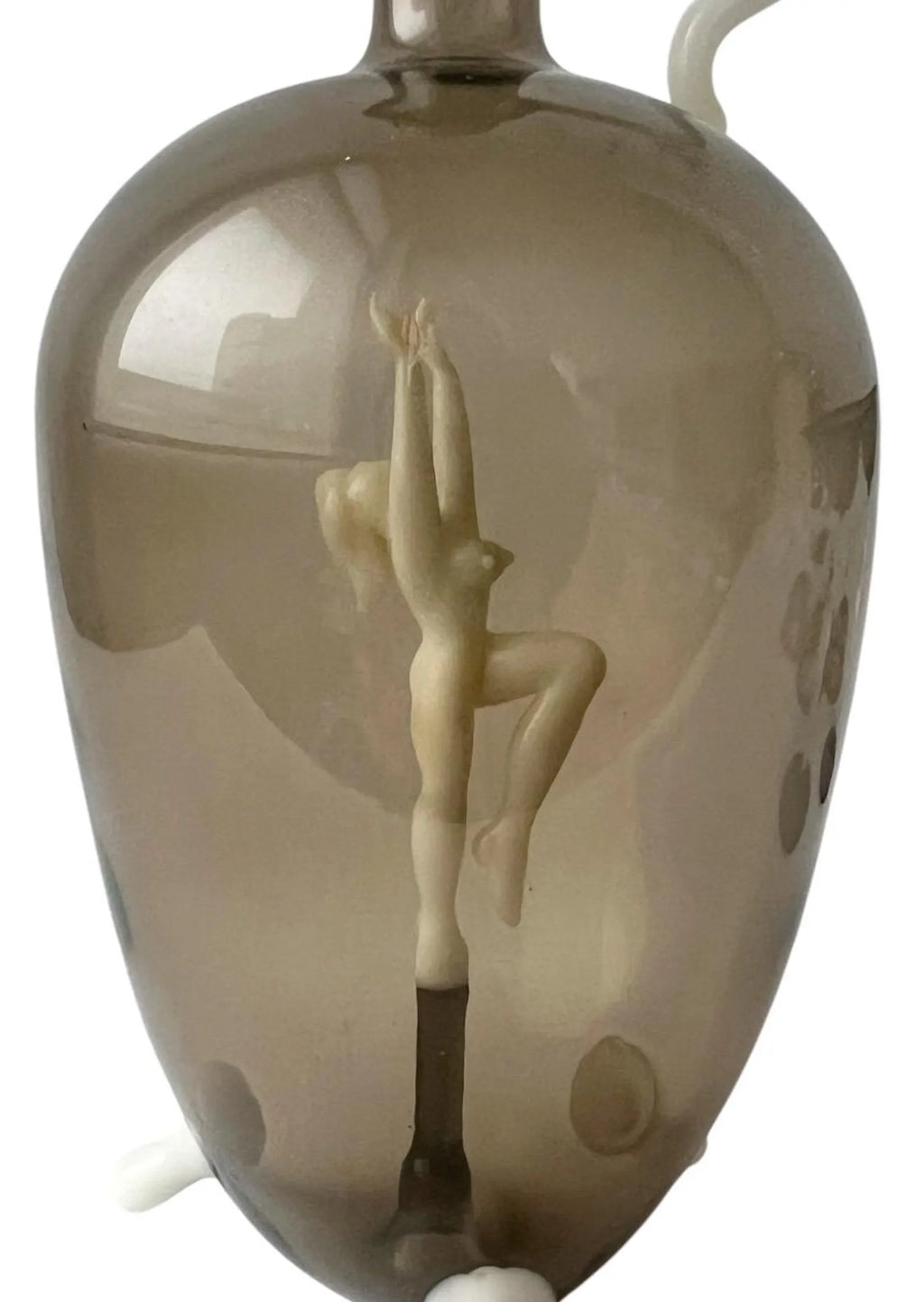 Art Deco Glass Decanter Set, Nude Figurative Stems, Fritz Lampl Bimini, 1920s