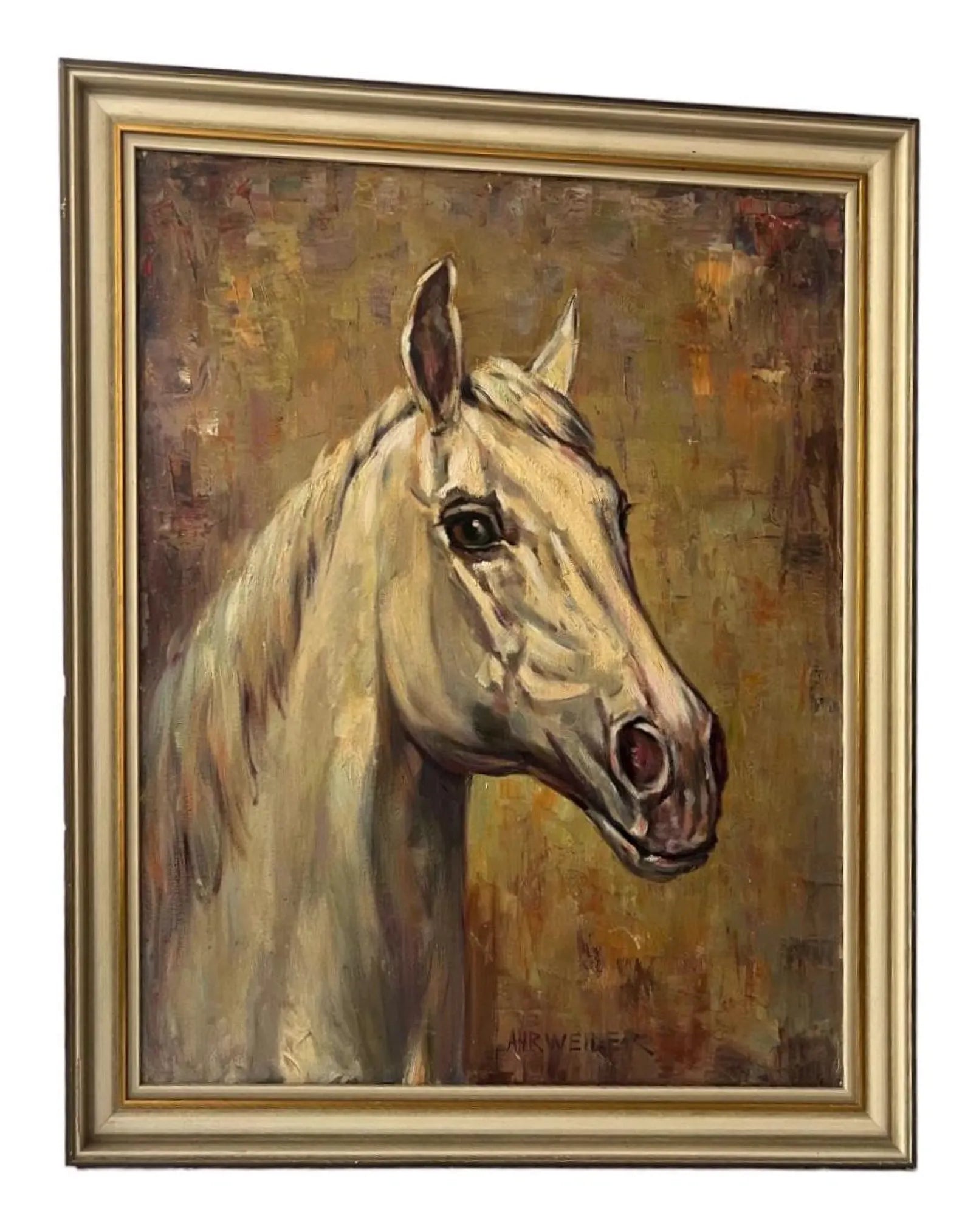 Mid-Century Horse Oil Painting by Willy P. Ahrweiler (1905–1987), Signed, Framed