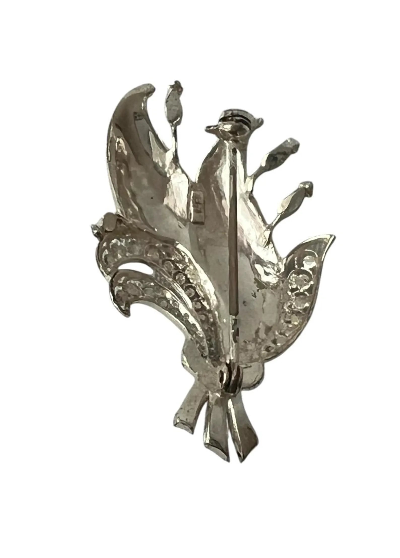 Vintage Silver Marcasite Floral Brooch