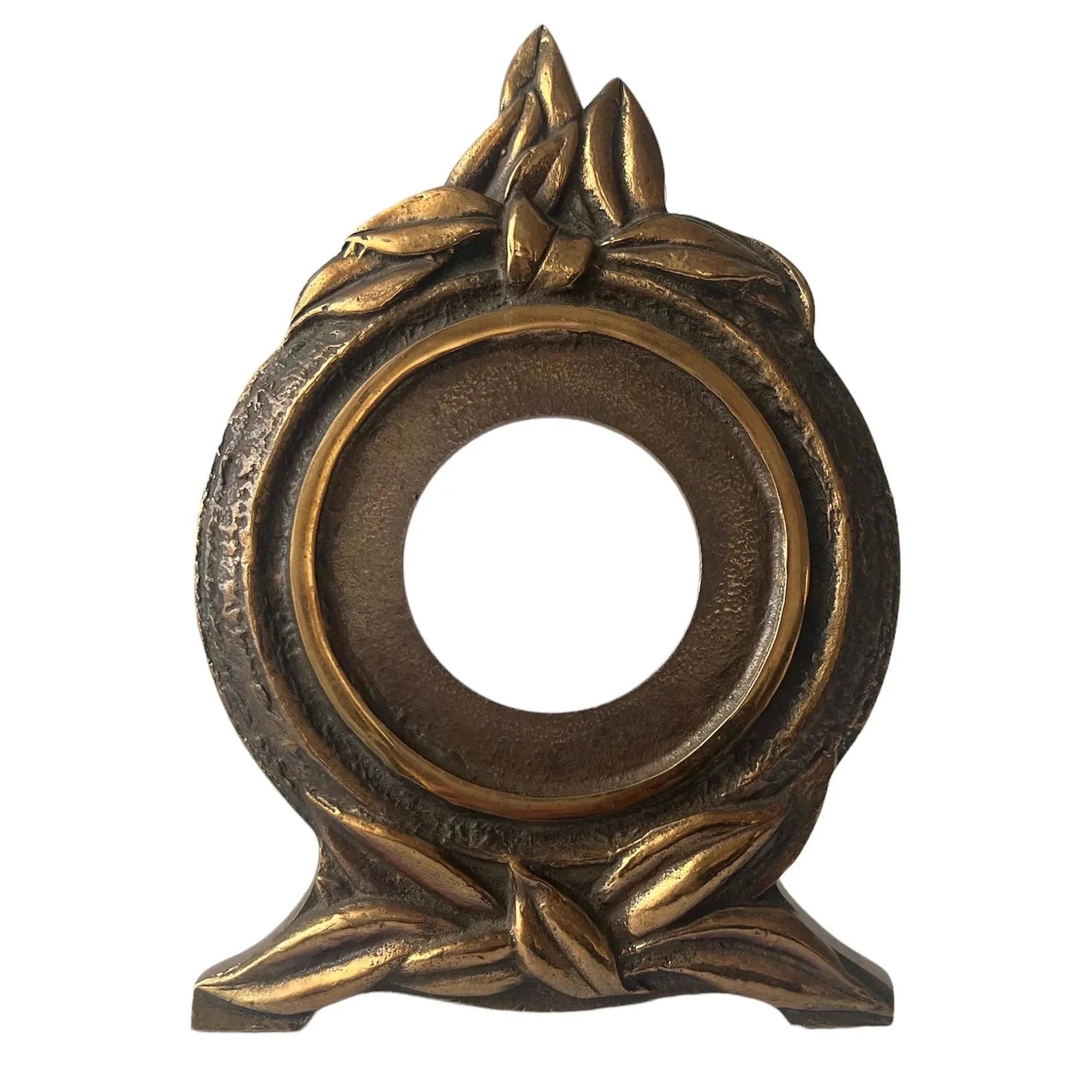Art Nouveau Jugendstil Mantel Case, Sculptural Leaf Frame, Early 20th Century