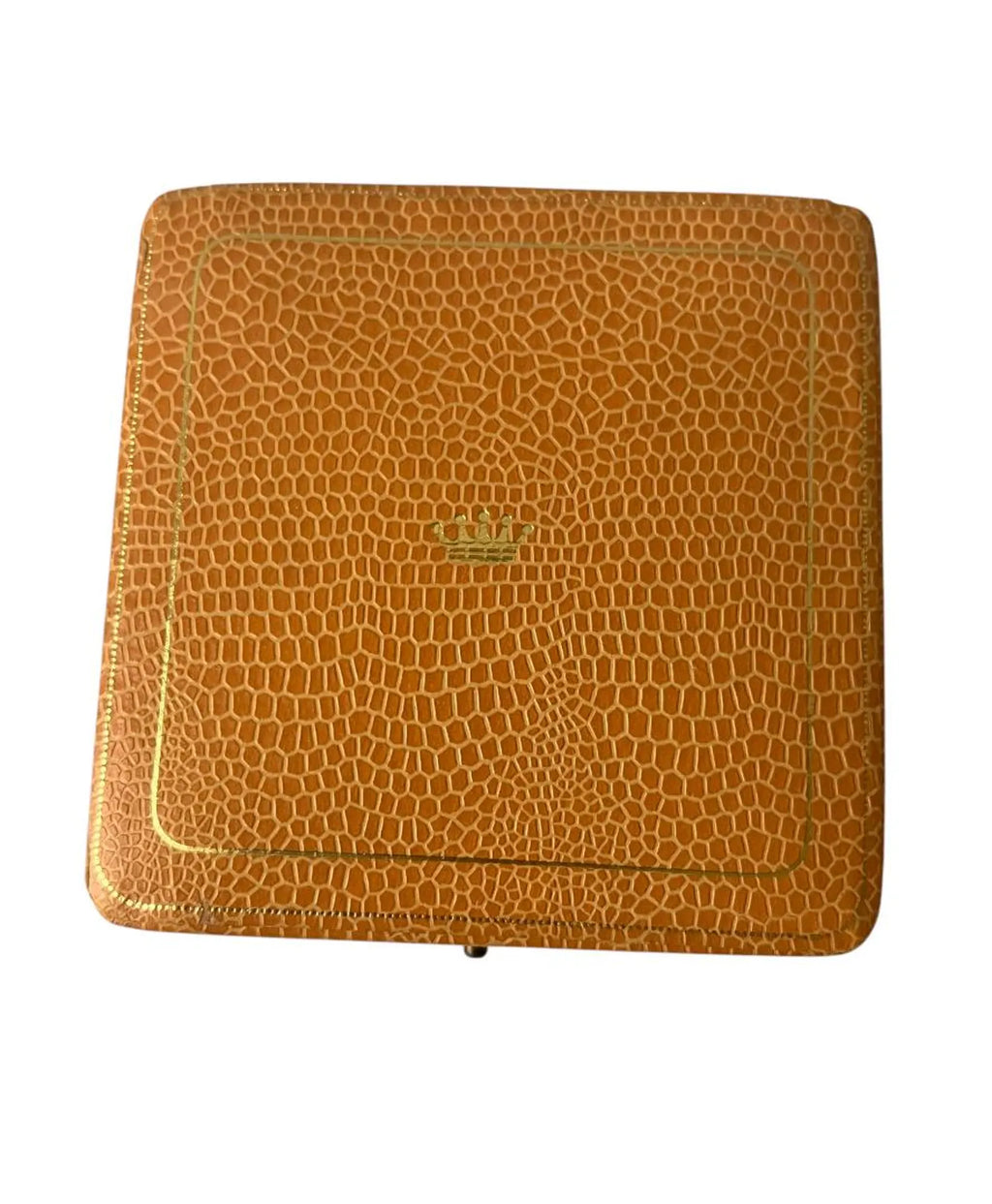 Vintage Ciro Jewellery Box. Leather with Crown Logo, Cream Satin Interior