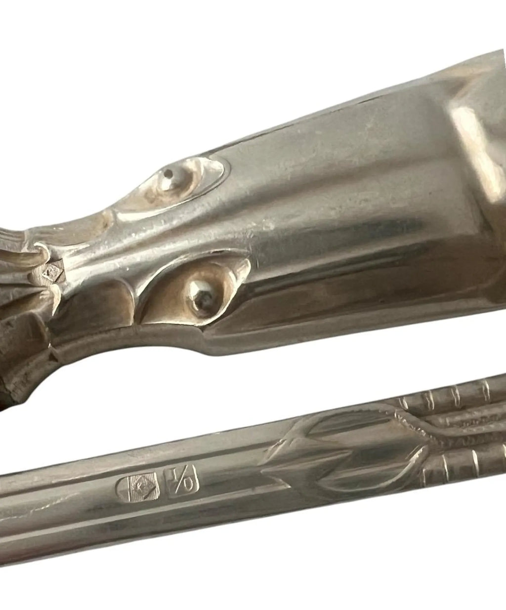 Antique WMF Silver Plated Lobster Seafood Cutlery Set, 12 Piece Art Nouveau Oyster Fork Set