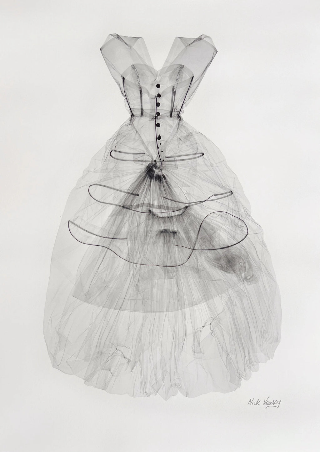 Nick Veasey, Balenciaga Dress X-ray, Original Print