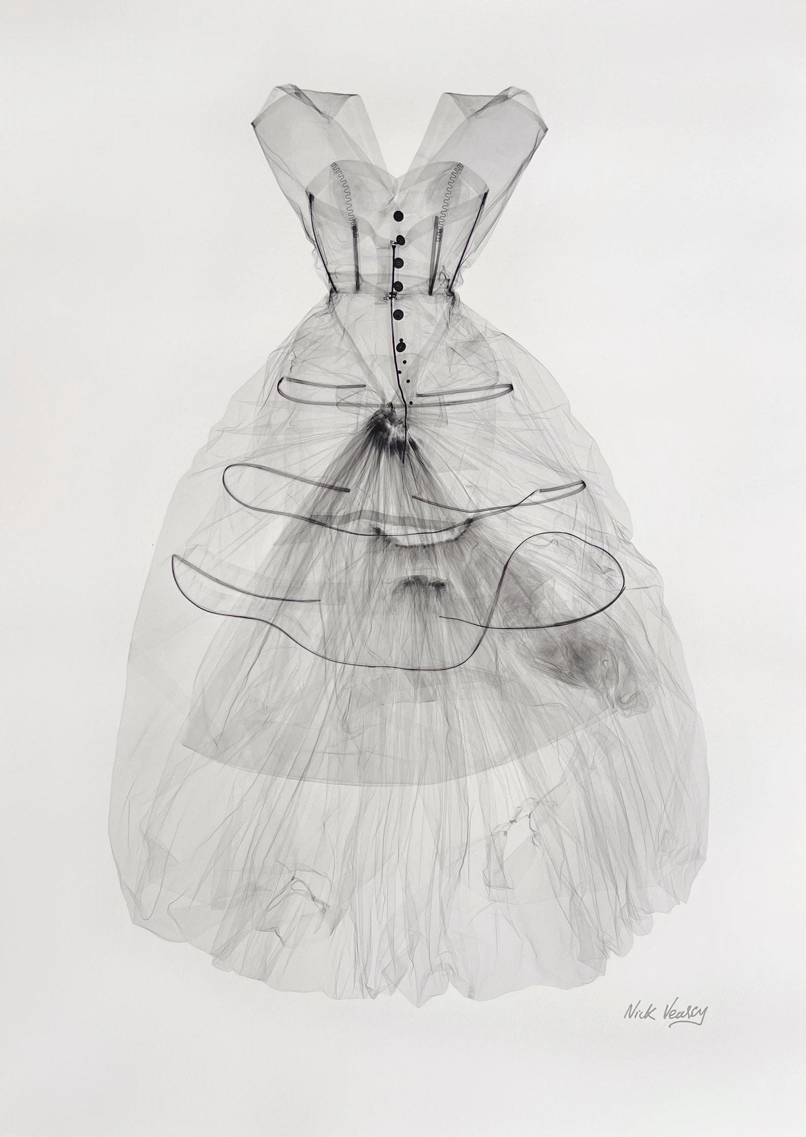 Nick Veasey, Balenciaga Dress X-ray, Original Print
