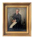 Antique Oil Painting: German Portrait of a Lady with Wine Glass by Fanny Retemeyer
