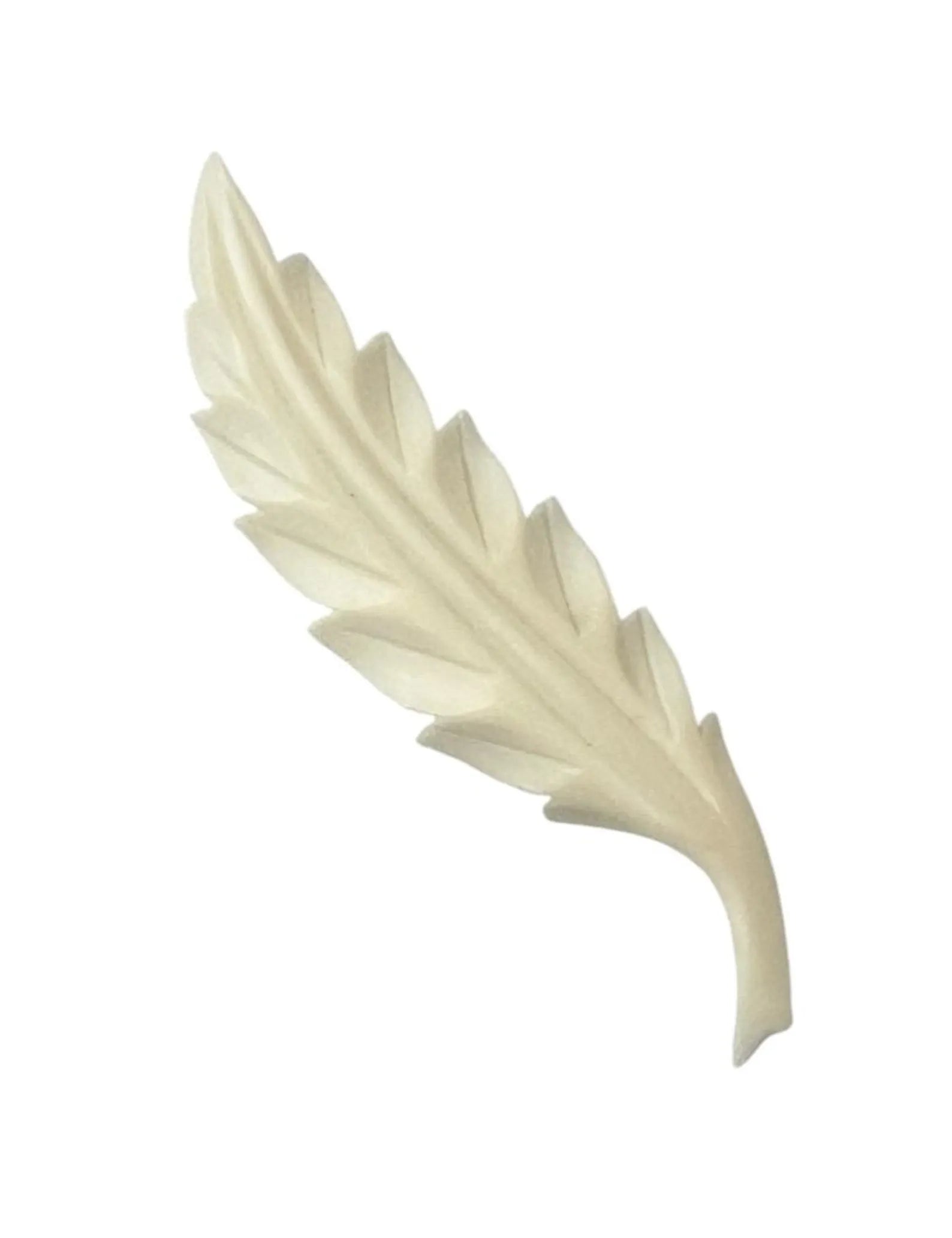 Vintage Carved Bone Leaf Brooch
