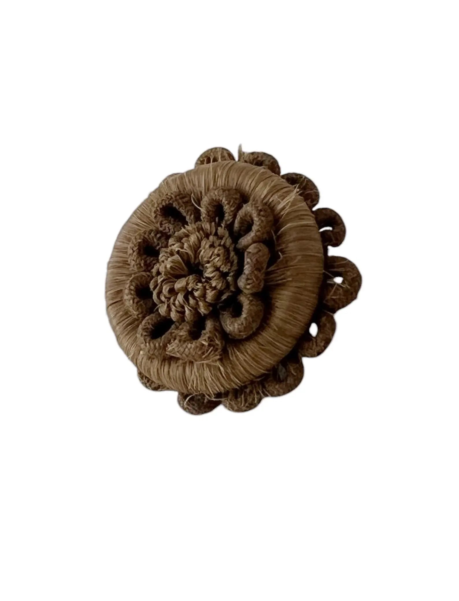 Antique Victorian Hairwork Brooch. ntricate Mourning Jewelry Keepsake.