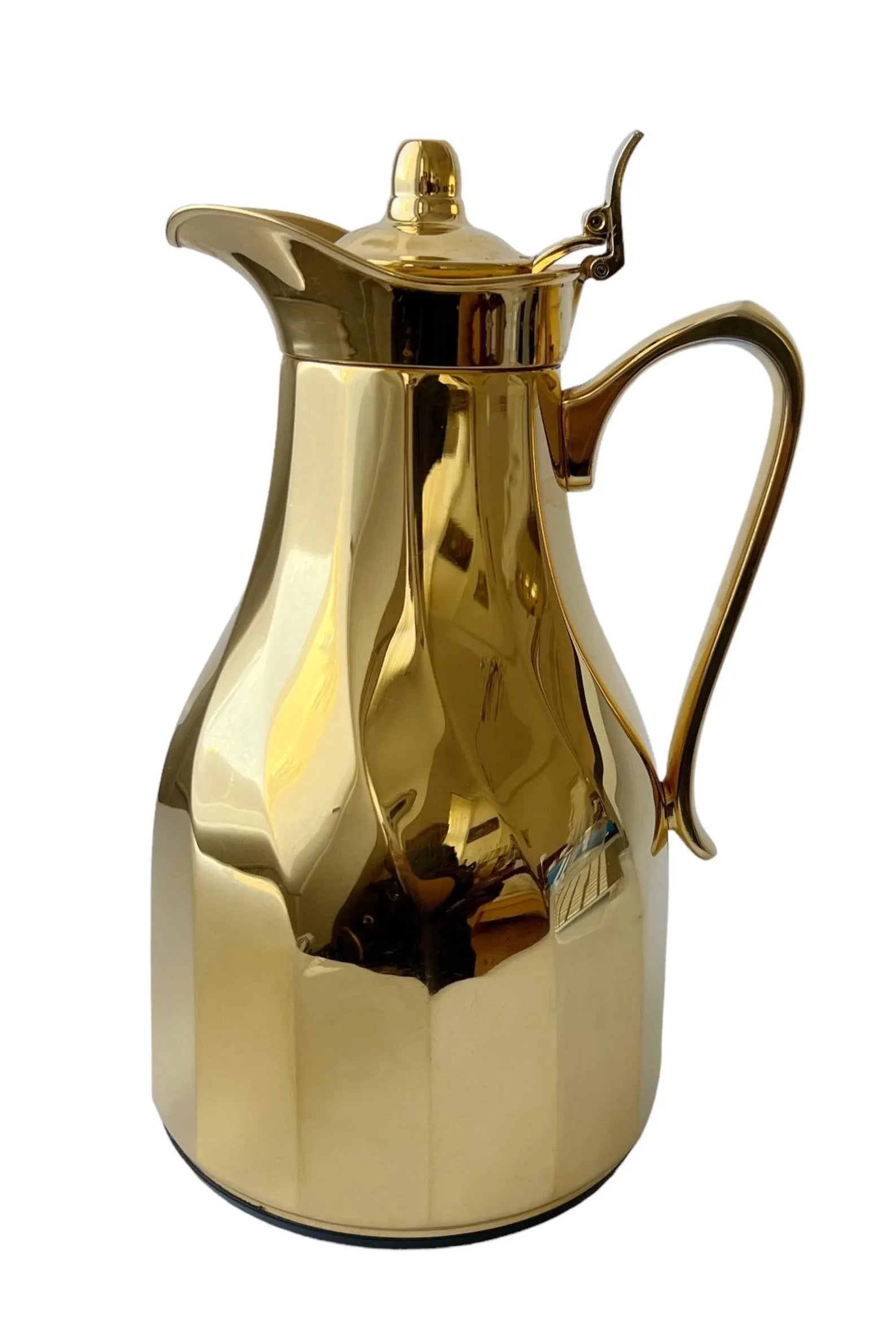 Vintage ALFI Karat Gold-Plated Vacuum Carafe, 1L West German Thermal Coffee Jug