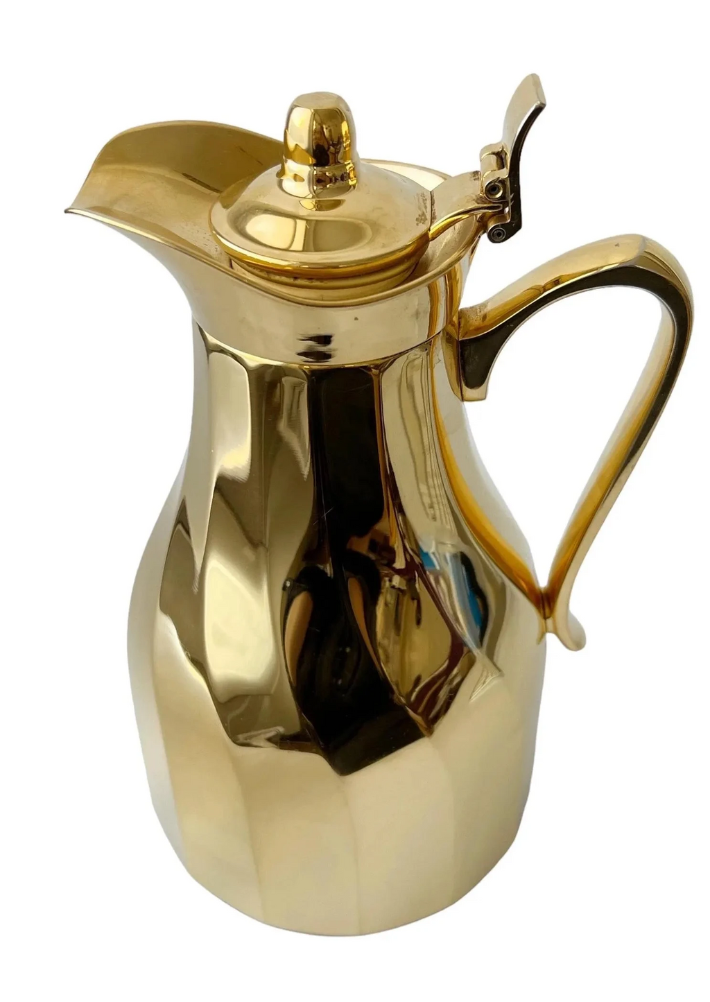Vintage ALFI Karat Gold-Plated Vacuum Carafe, 1L West German Thermal Coffee Jug