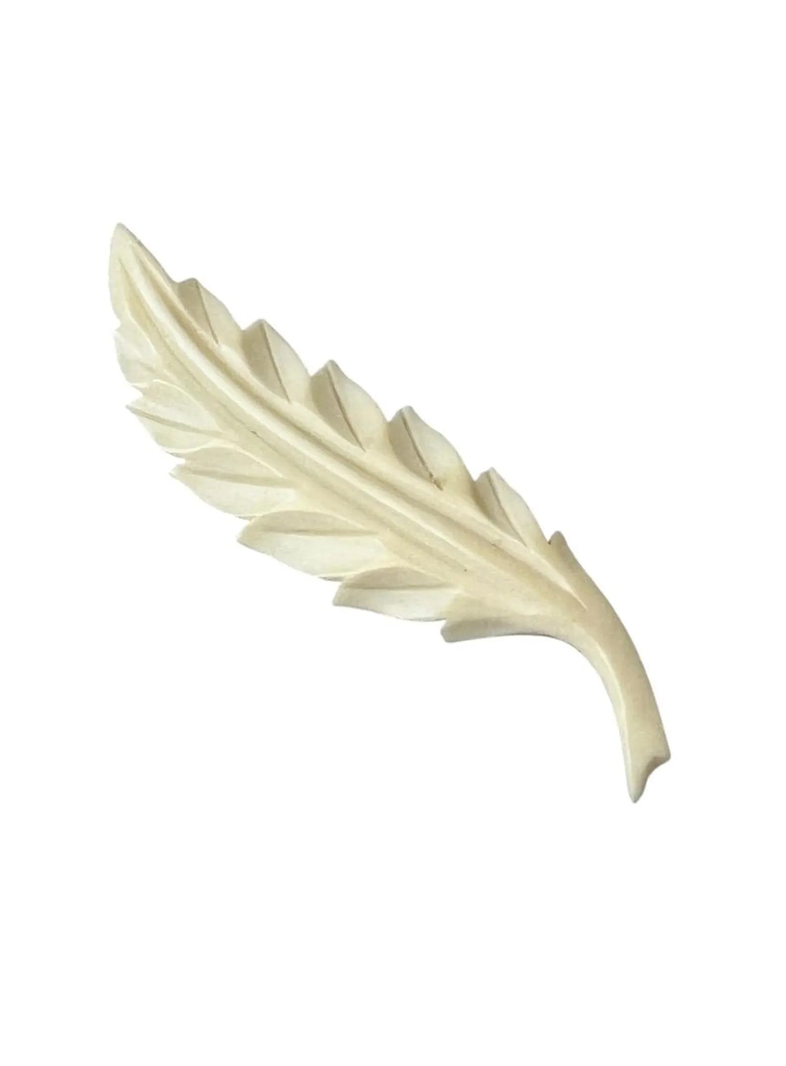 Vintage Carved Bone Leaf Brooch