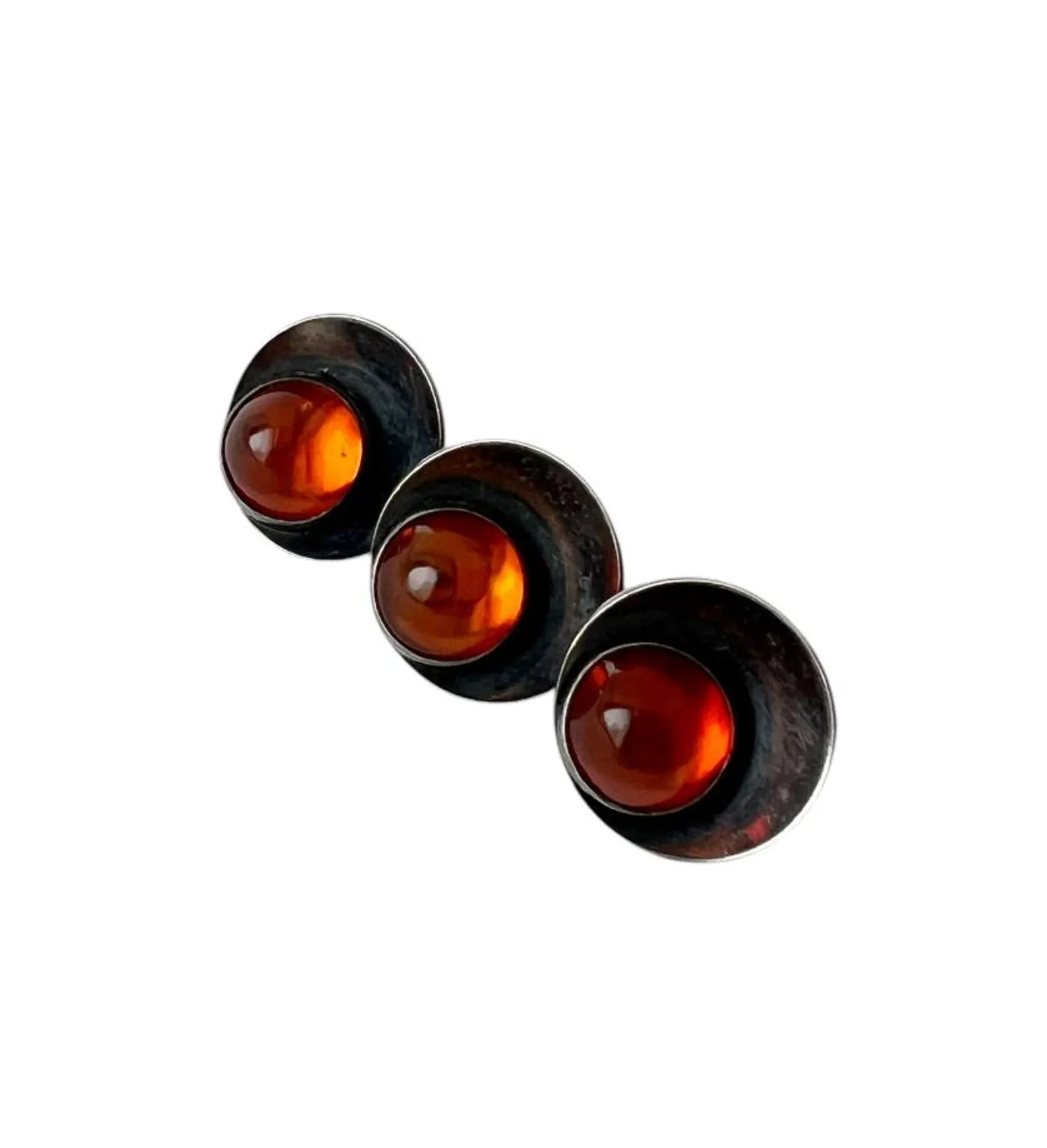 Vintage Baltic Amber Brooch, Sterling Silver, Danish Modernist, Niels Erik From