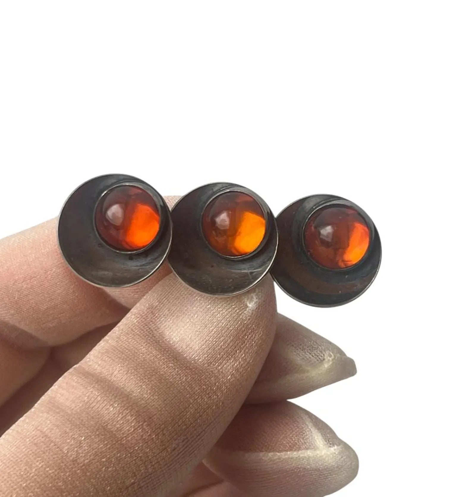 Vintage Baltic Amber Brooch, Sterling Silver, Danish Modernist, Niels Erik From