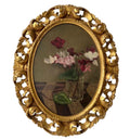 Antique Oil Painting Still Life with Cyclamen – Frieda Kniep c.1900 – Original Gilt-wood Frame