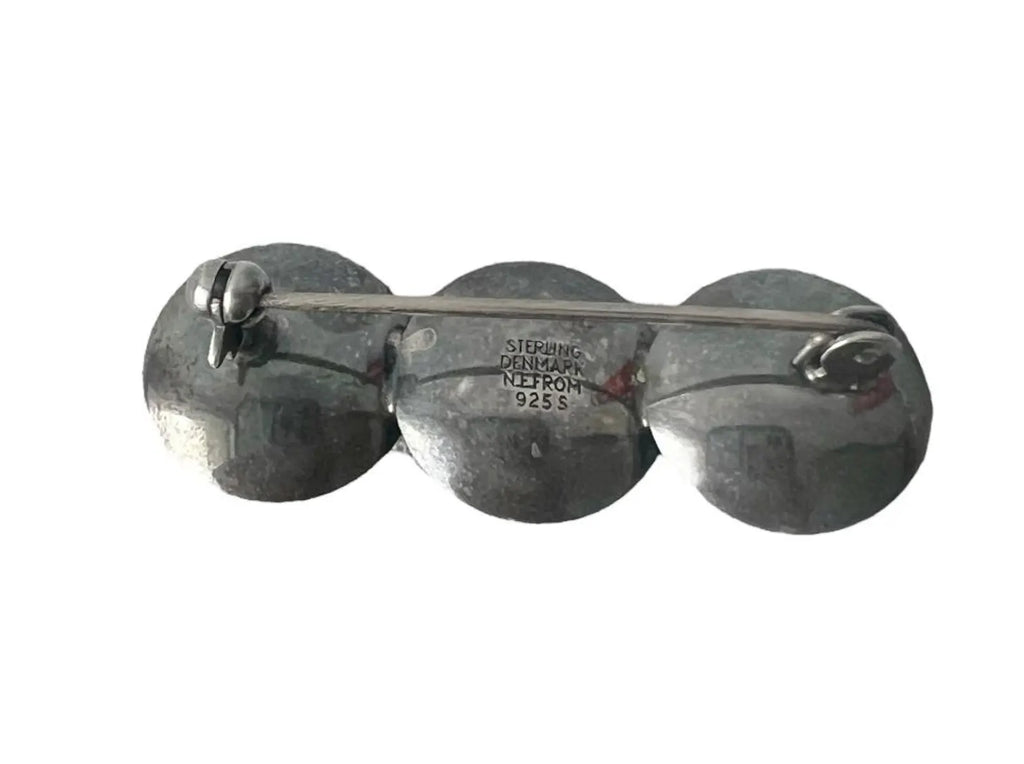 Vintage Baltic Amber Brooch, Sterling Silver, Danish Modernist, Niels Erik From