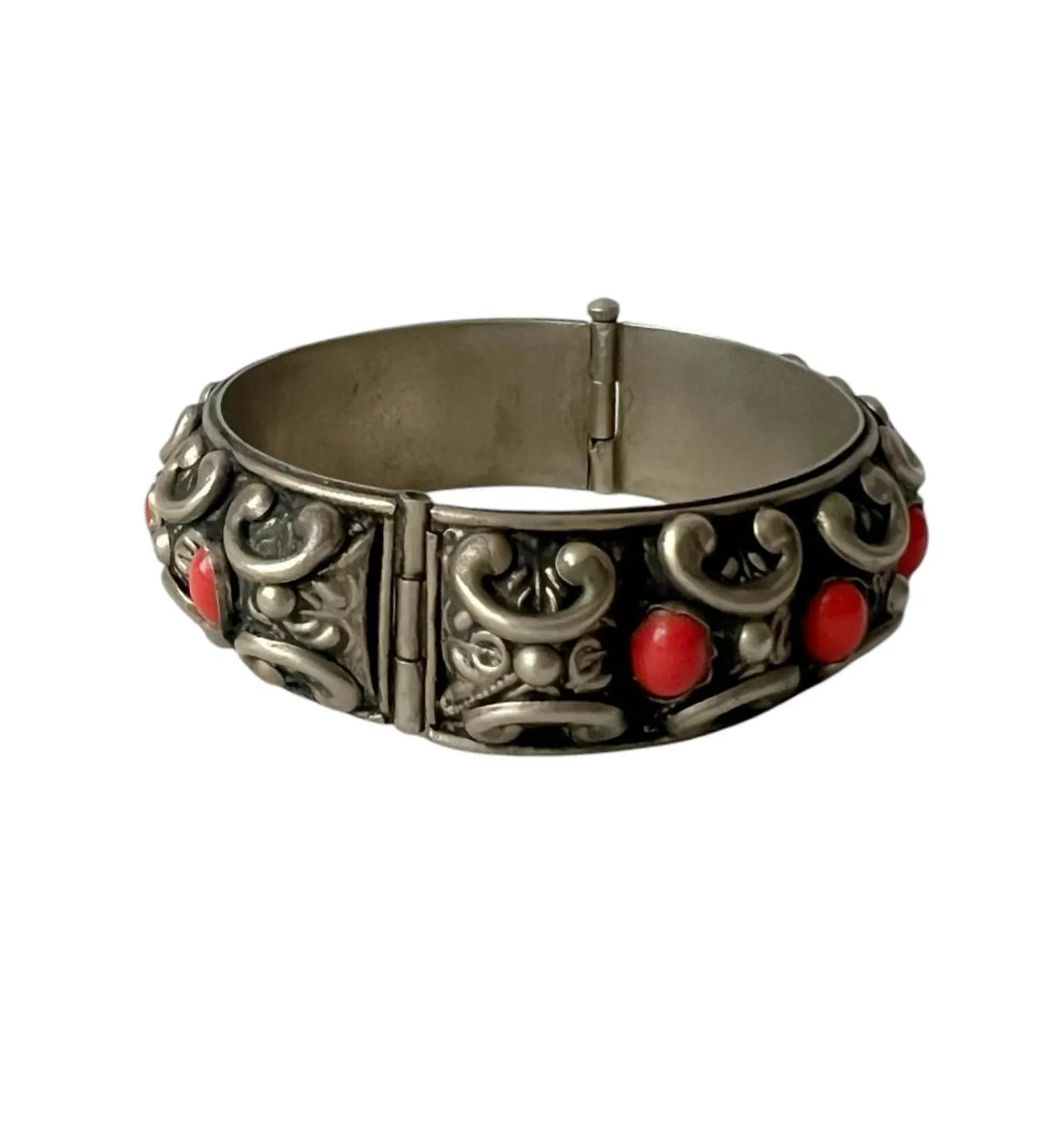 Vintage Italian Alpacca Hinged Bangle.