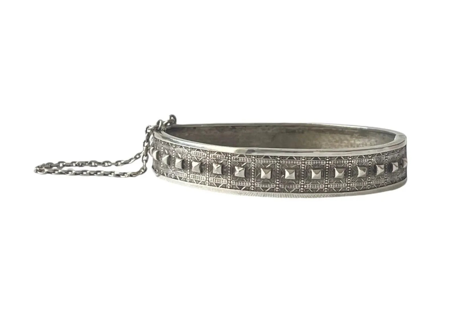 Vintage 800 Silver Hinged Bangle Bracelet