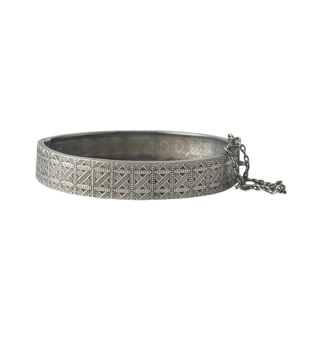 Vintage 800 Silver Hinged Bangle Bracelet
