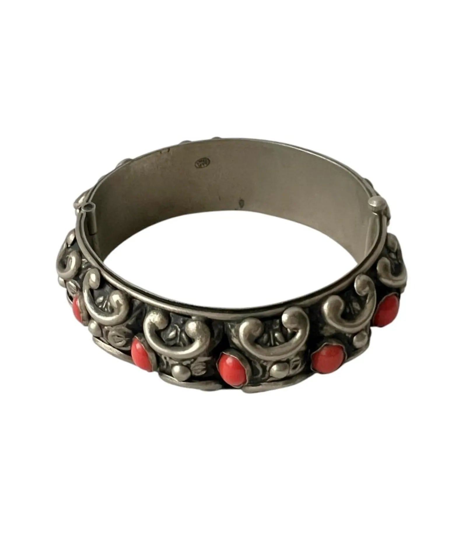 Vintage Italian Alpacca Hinged Bangle.