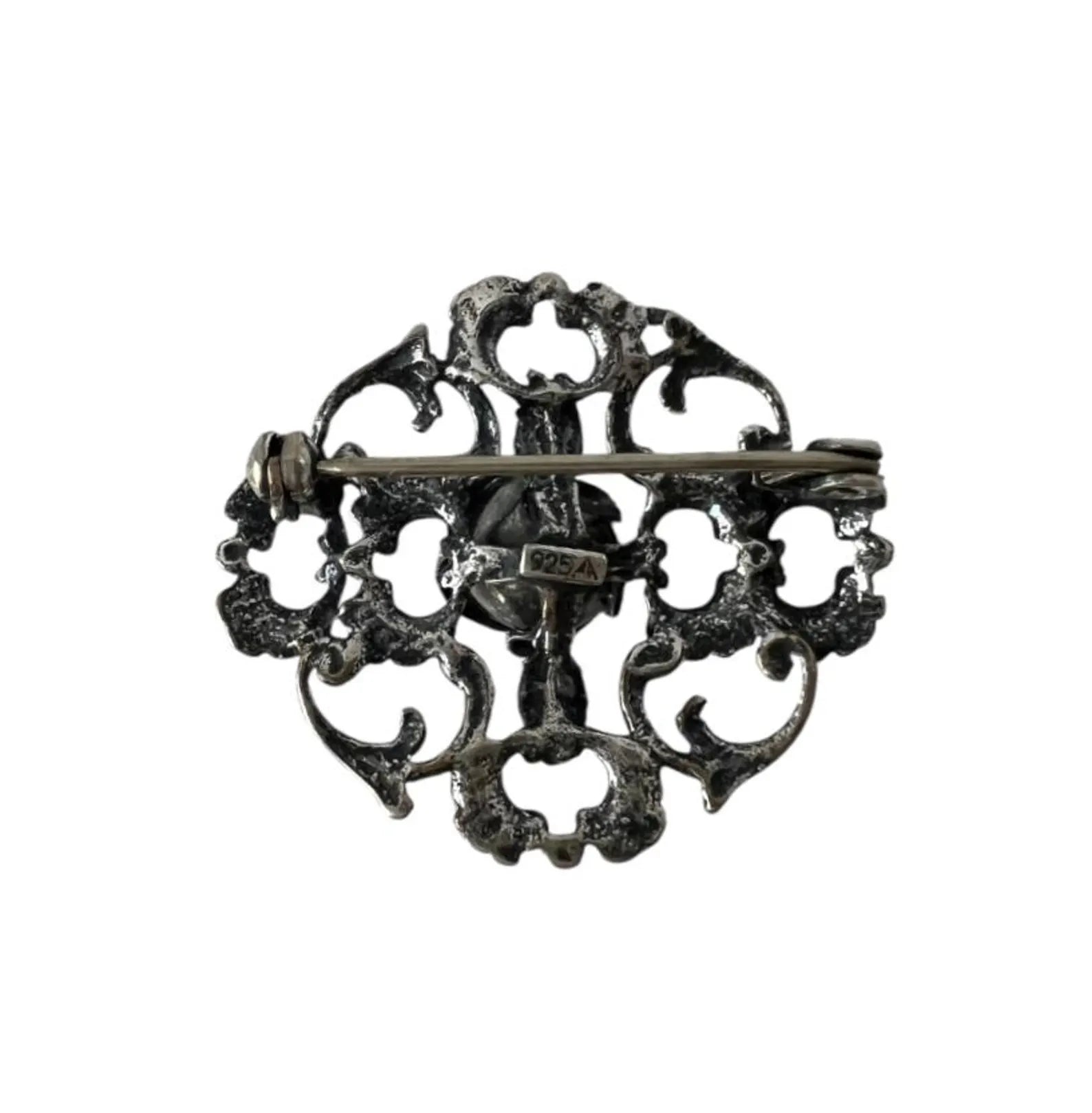 Vintage TEKA Sterling Silver Rose Brooch.