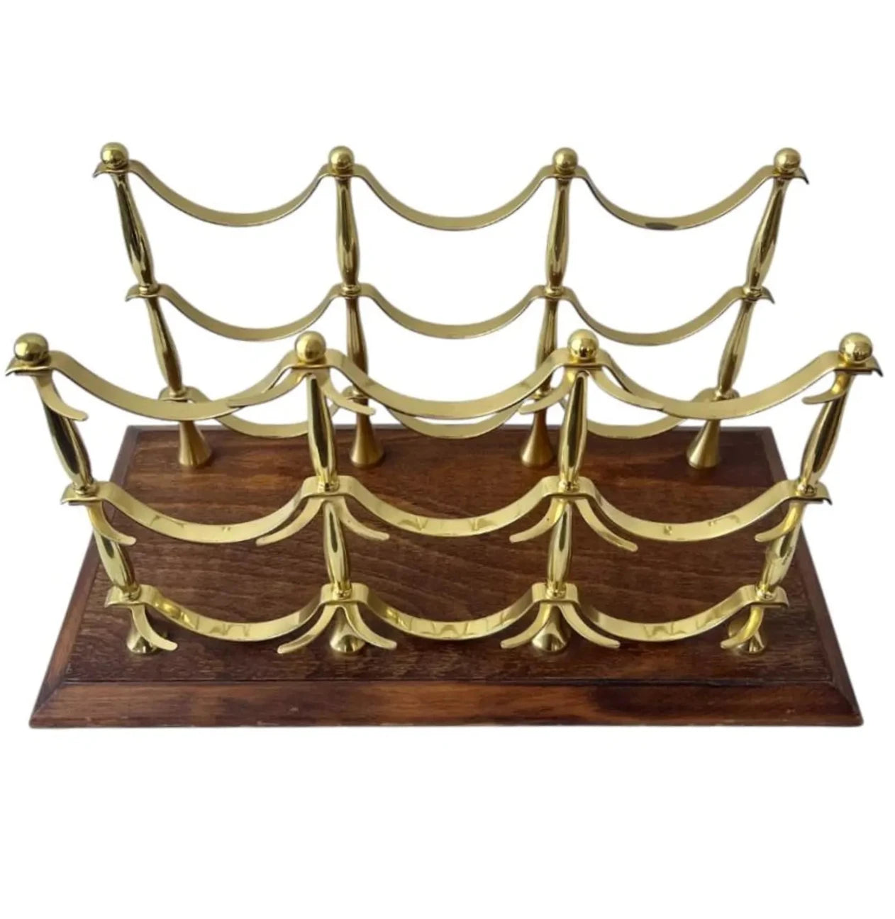 Mid Century Brass Wine Rack in Hollywood Regency Style.