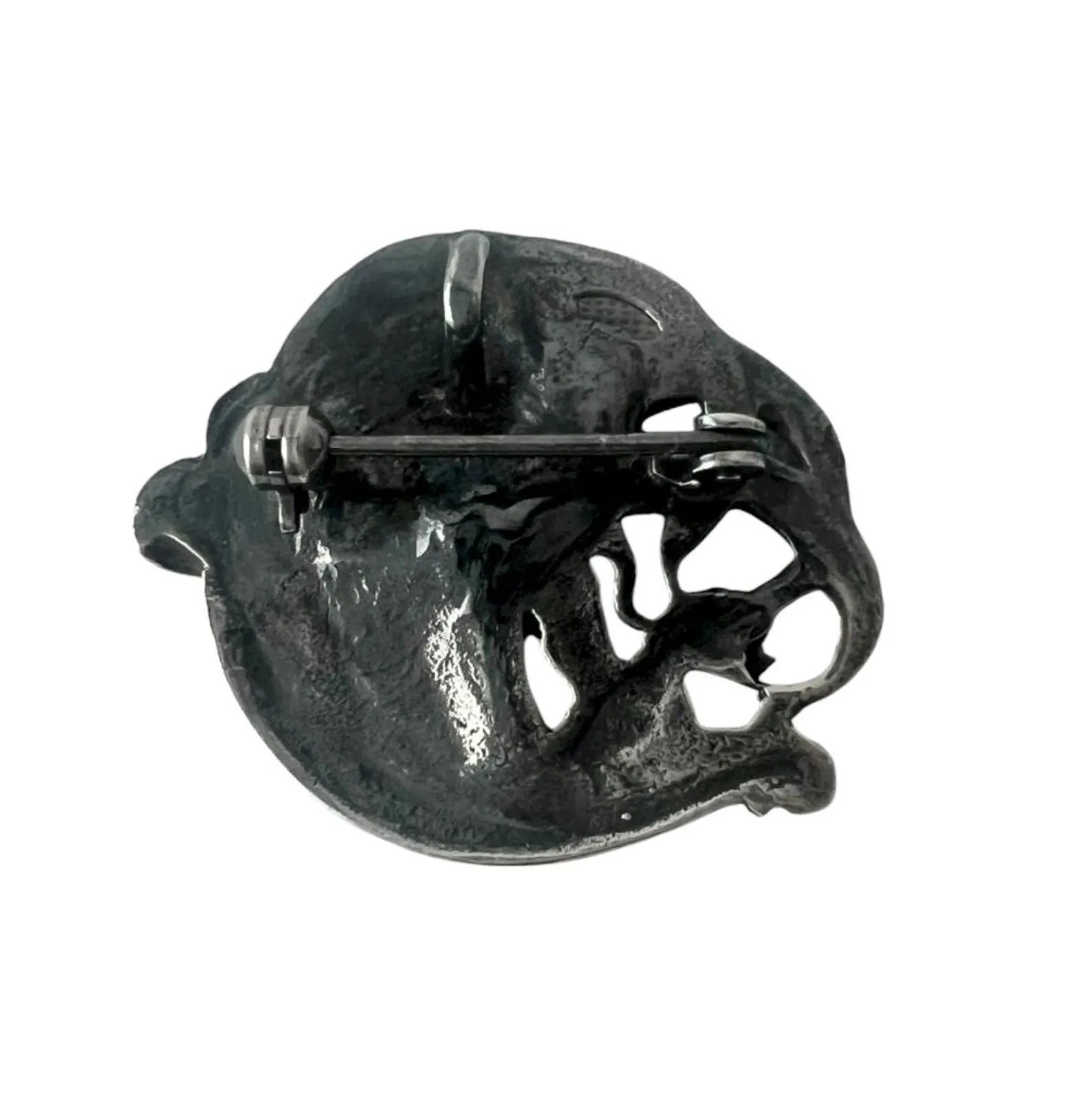 Art Nouveau Style Sterling Silver Brooch Pendant.