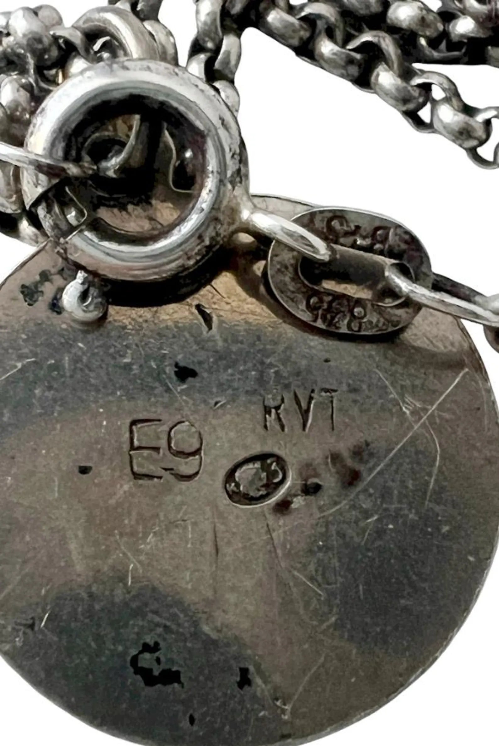 Antique Silver Virgo Zodiac Pendant Necklace - Austro-Hungarian Diana Hallmark