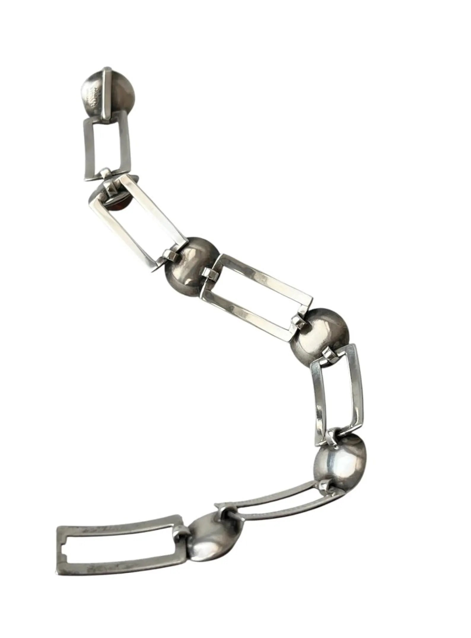 Vintage Baltic Amber Bracelet, Sterling Silver, Danish Modernist, Niels Erik From