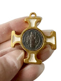 Saint Benedict Cross Pendant with Inserted Medal.