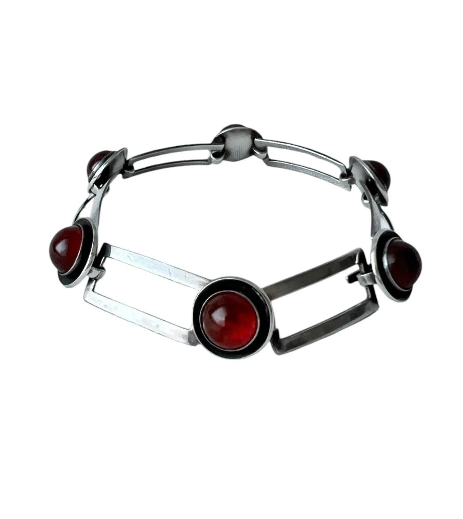 Vintage Baltic Amber Bracelet, Sterling Silver, Danish Modernist, Niels Erik From