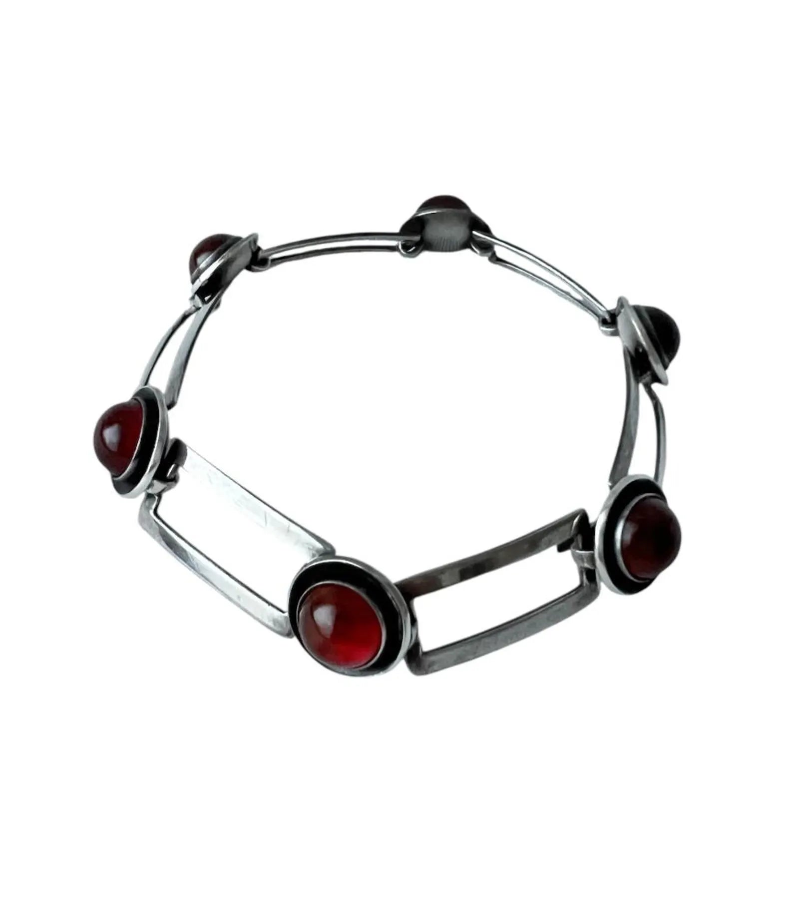 Vintage Baltic Amber Bracelet, Sterling Silver, Danish Modernist, Niels Erik From