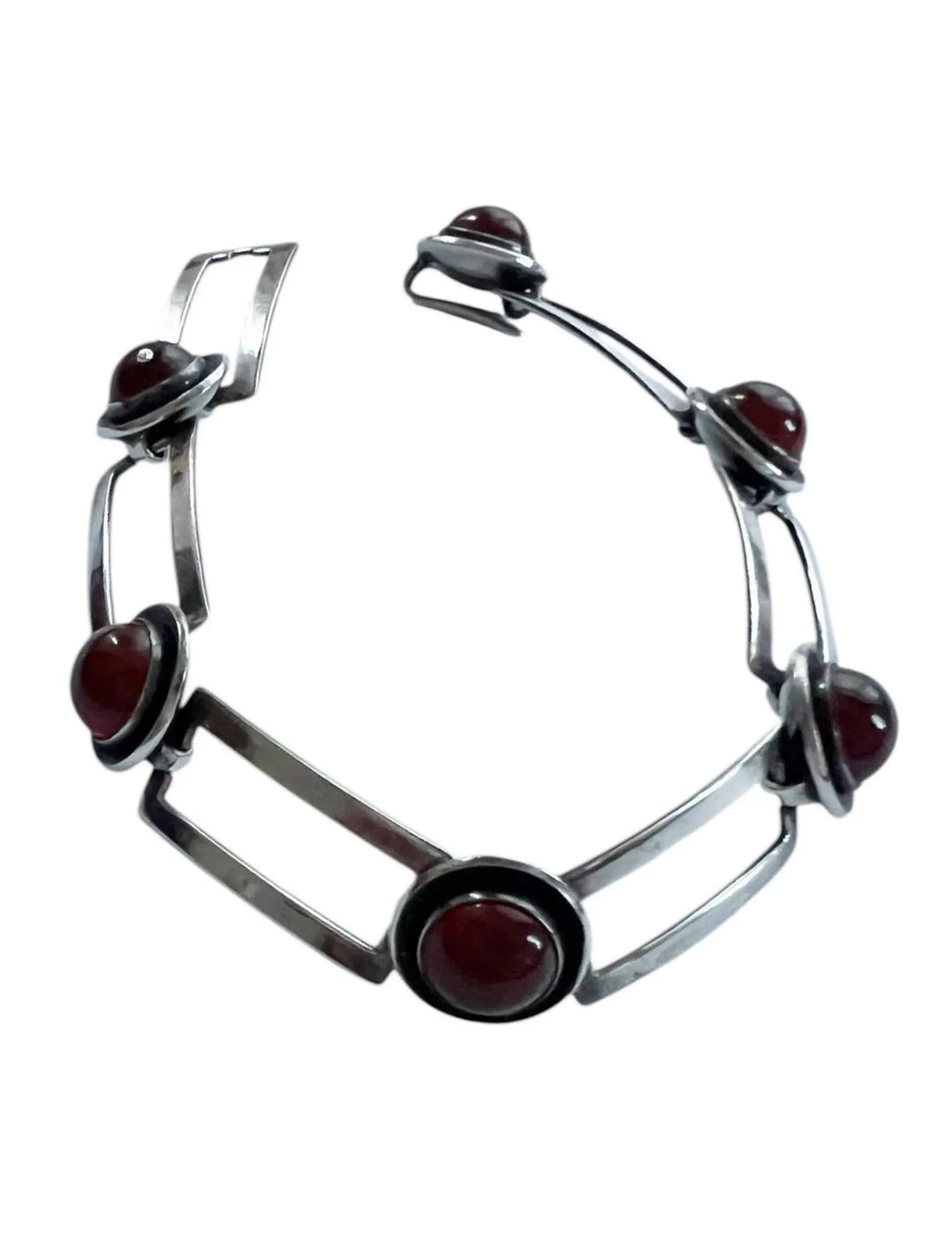 Vintage Baltic Amber Bracelet, Sterling Silver, Danish Modernist, Niels Erik From