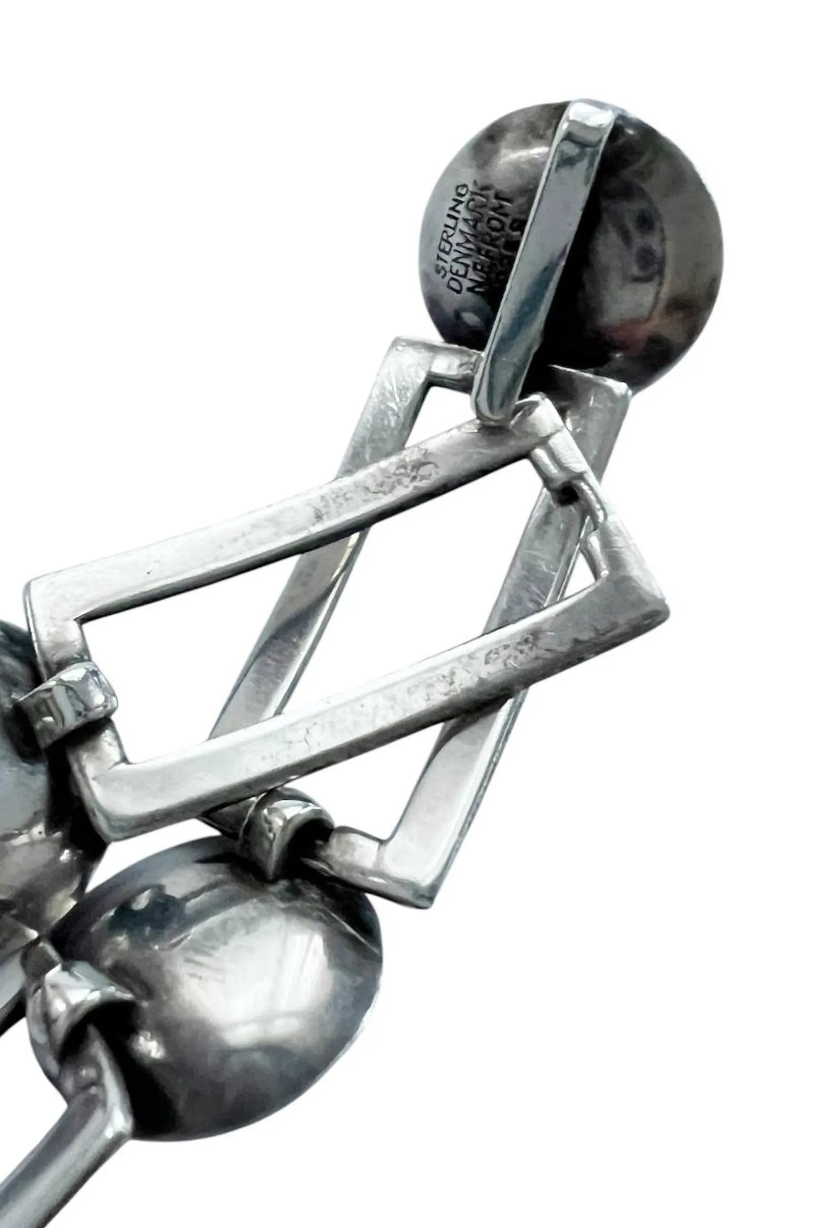 Vintage Baltic Amber Bracelet, Sterling Silver, Danish Modernist, Niels Erik From