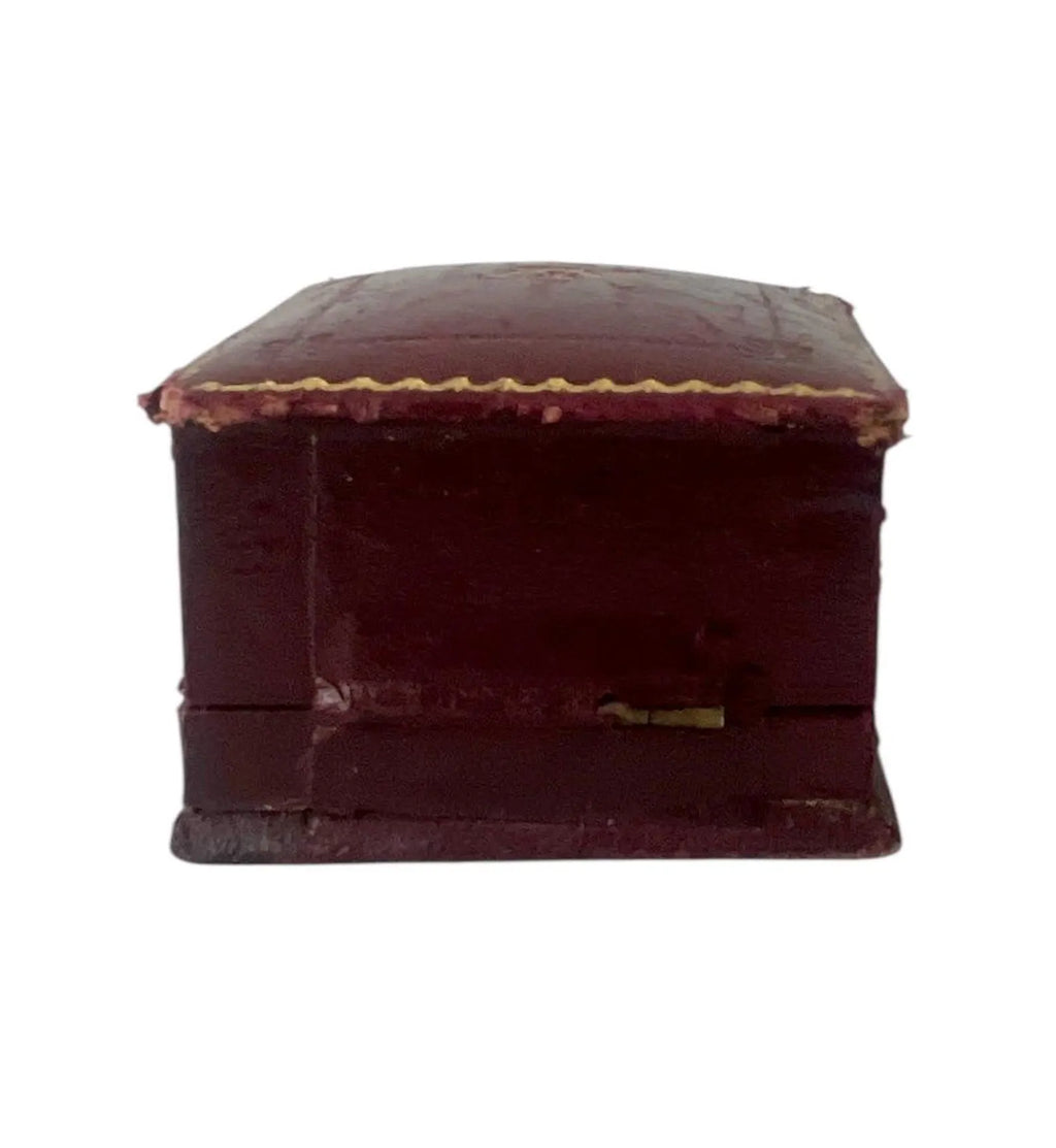 Antique Ring Box Red Leather, Boodle & Dunthorne Liverpool, Edwardian Jewellery Presentation Case