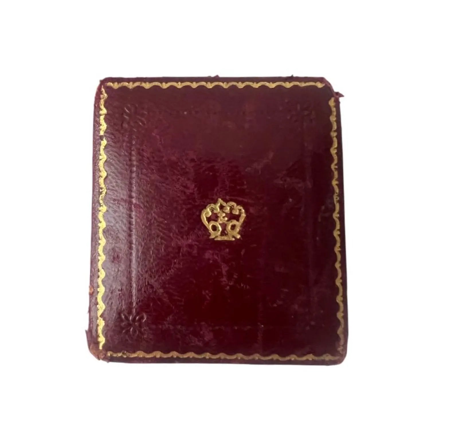 Antique Ring Box Red Leather, Boodle & Dunthorne Liverpool, Edwardian Jewellery Presentation Case