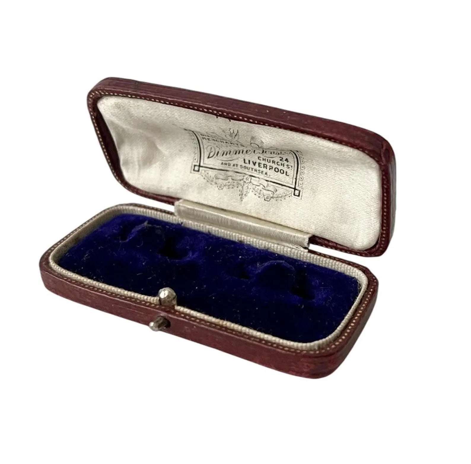 Antique Liverpool Diamond Merchant Jewellery Box, Brooch or Earrings Case, c.1890–1910