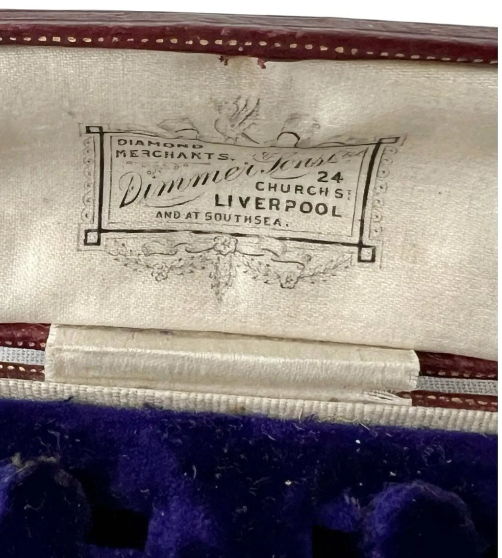 Antique Liverpool Diamond Merchant Jewellery Box, Brooch or Earrings Case, c.1890–1910