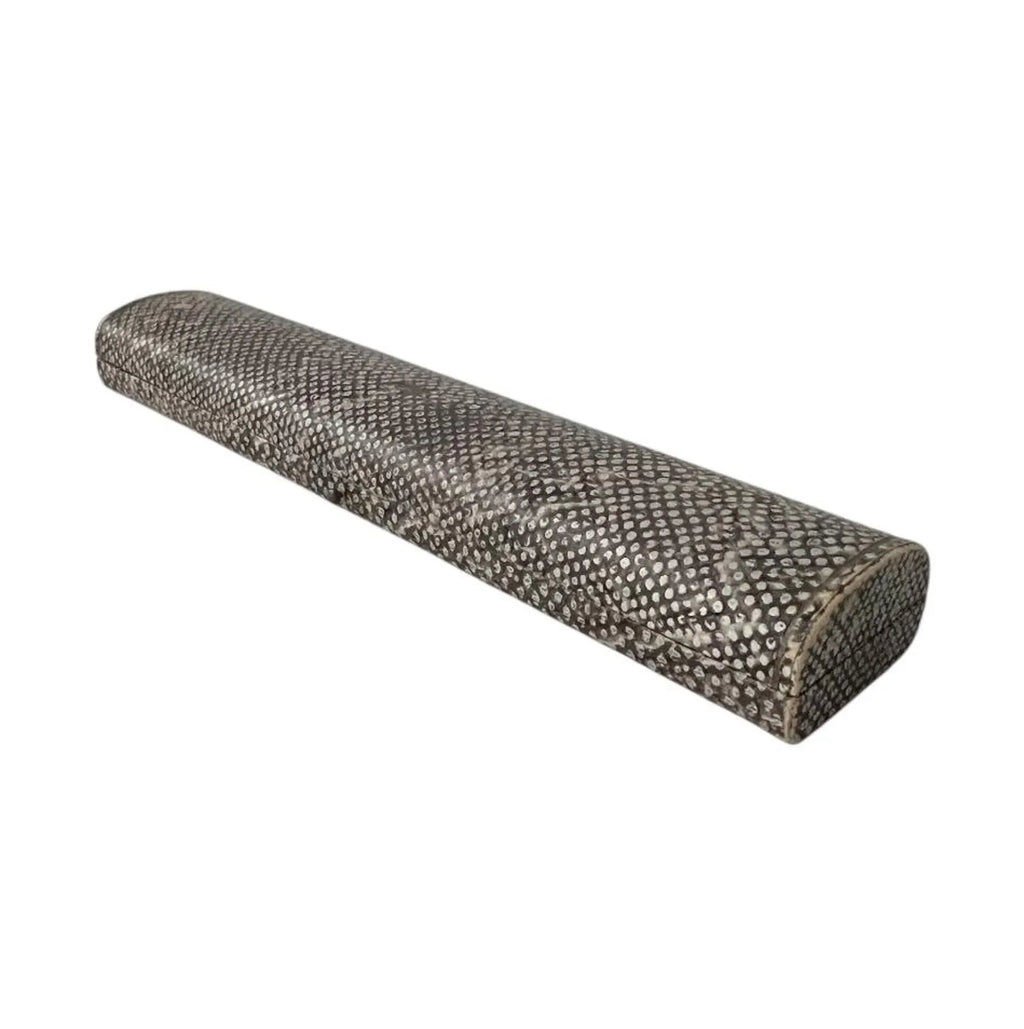 Vintage Snakeskin Style Jewellery Box with Crown Motif, long Bracelet or Necklace Case