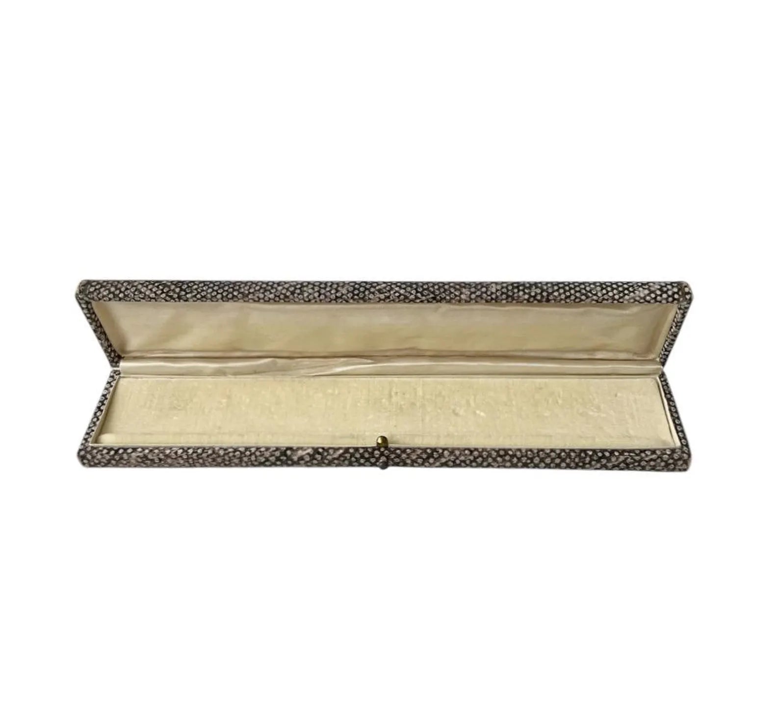 Vintage Snakeskin Style Jewellery Box with Crown Motif, long Bracelet or Necklace Case