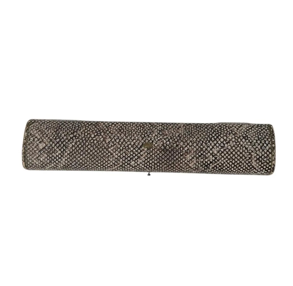 Vintage Snakeskin Style Jewellery Box with Crown Motif, long Bracelet or Necklace Case