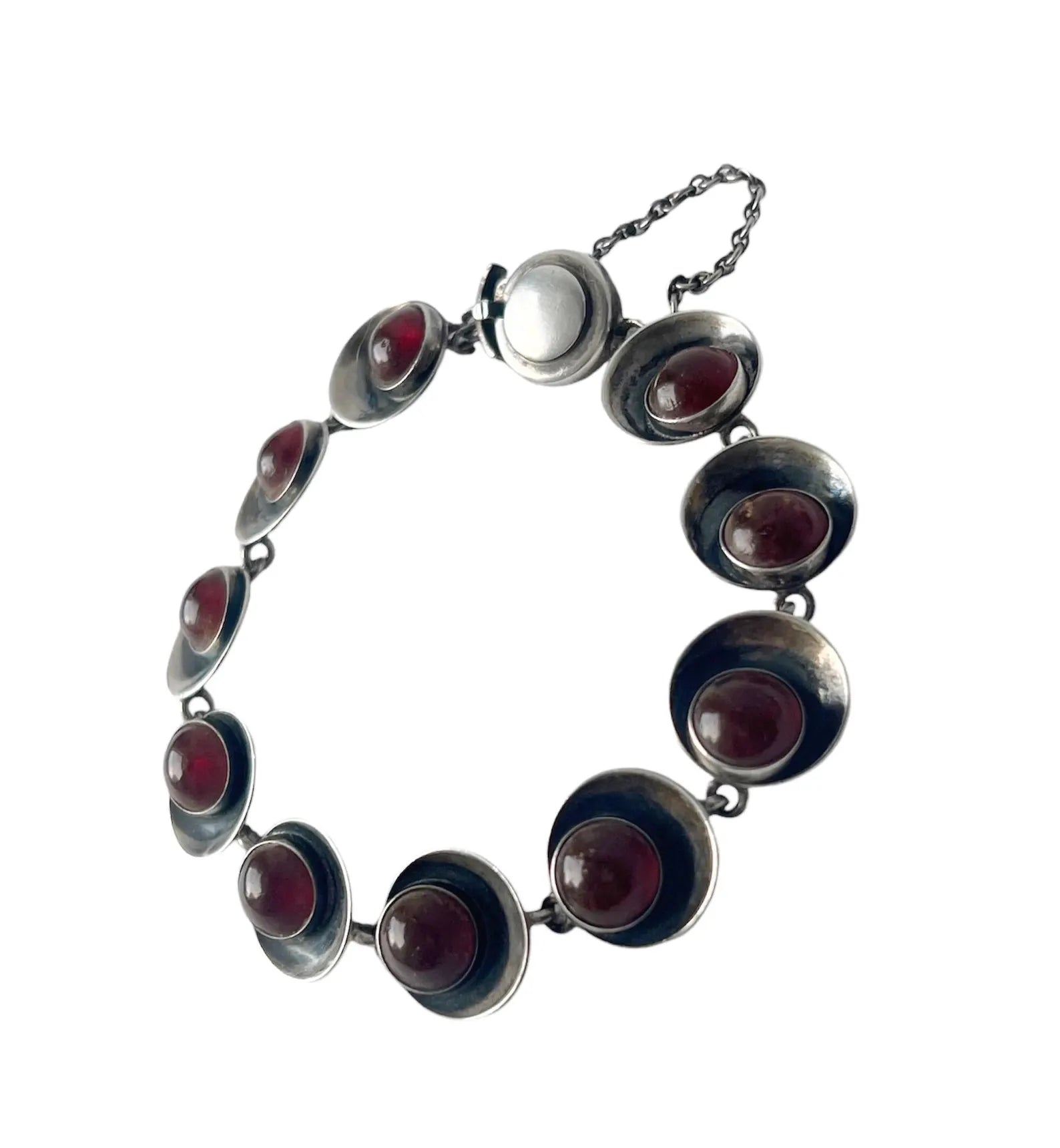 Vintage Baltic Amber Bracelet, Sterling Silver, Danish Modernist, Niels Erik From