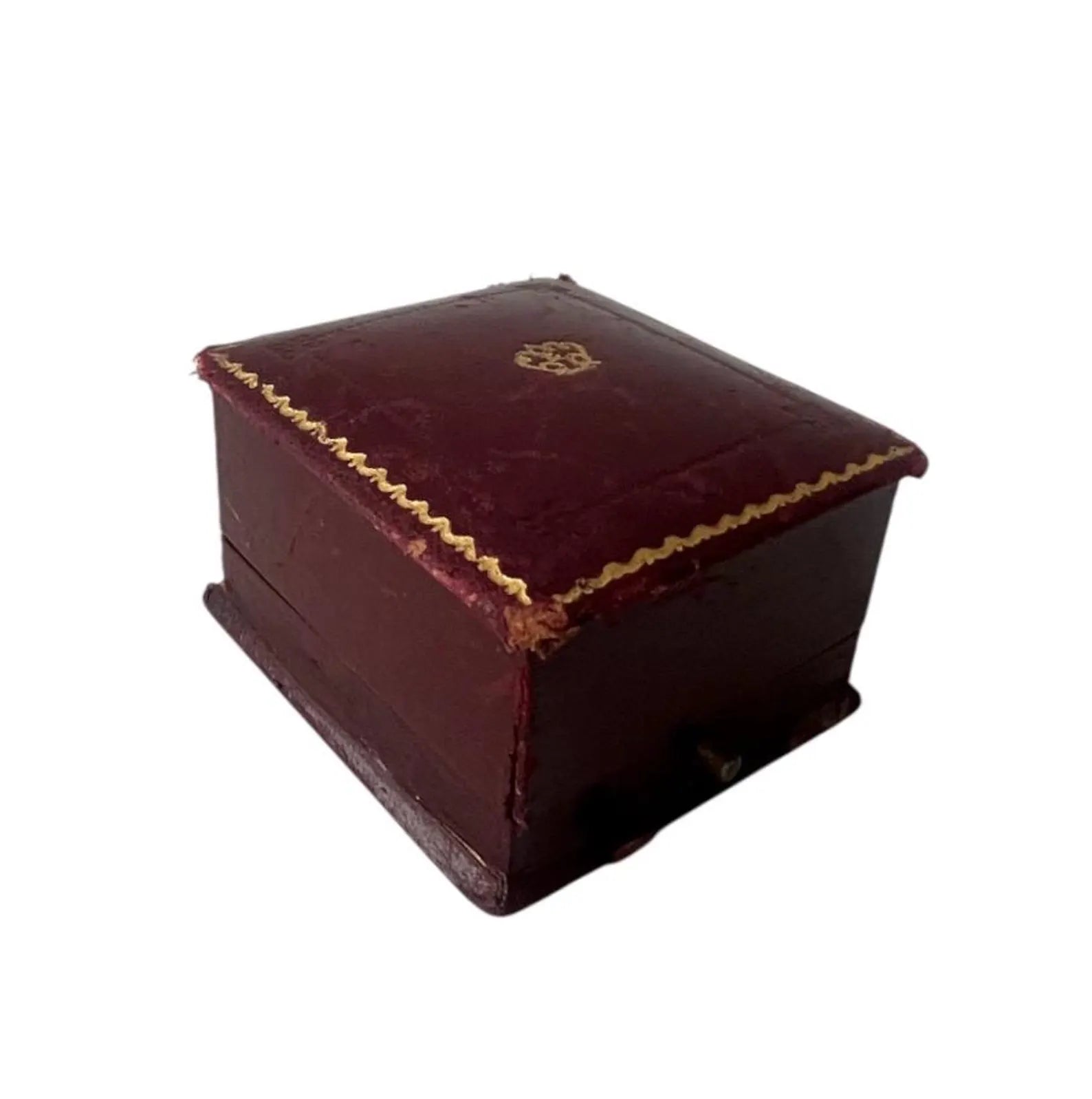 Antique Ring Box Red Leather, Boodle & Dunthorne Liverpool, Edwardian Jewellery Presentation Case