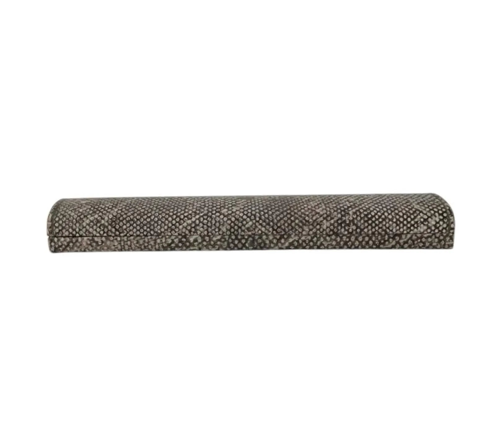 Vintage Snakeskin Style Jewellery Box with Crown Motif, long Bracelet or Necklace Case
