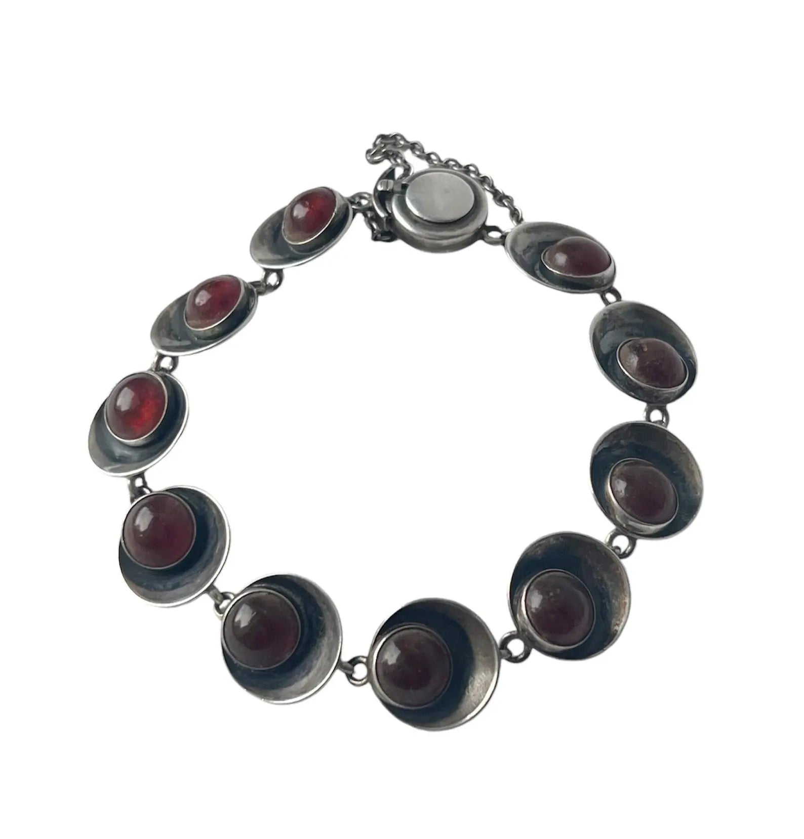 Vintage Baltic Amber Bracelet, Sterling Silver, Danish Modernist, Niels Erik From