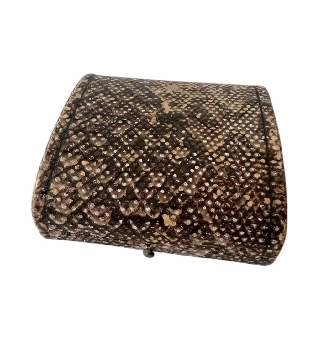Vintage Snakeskin Style Jewellery Presentation Box, Small Display Case for Bracelet, Chain, Earrings or Watch