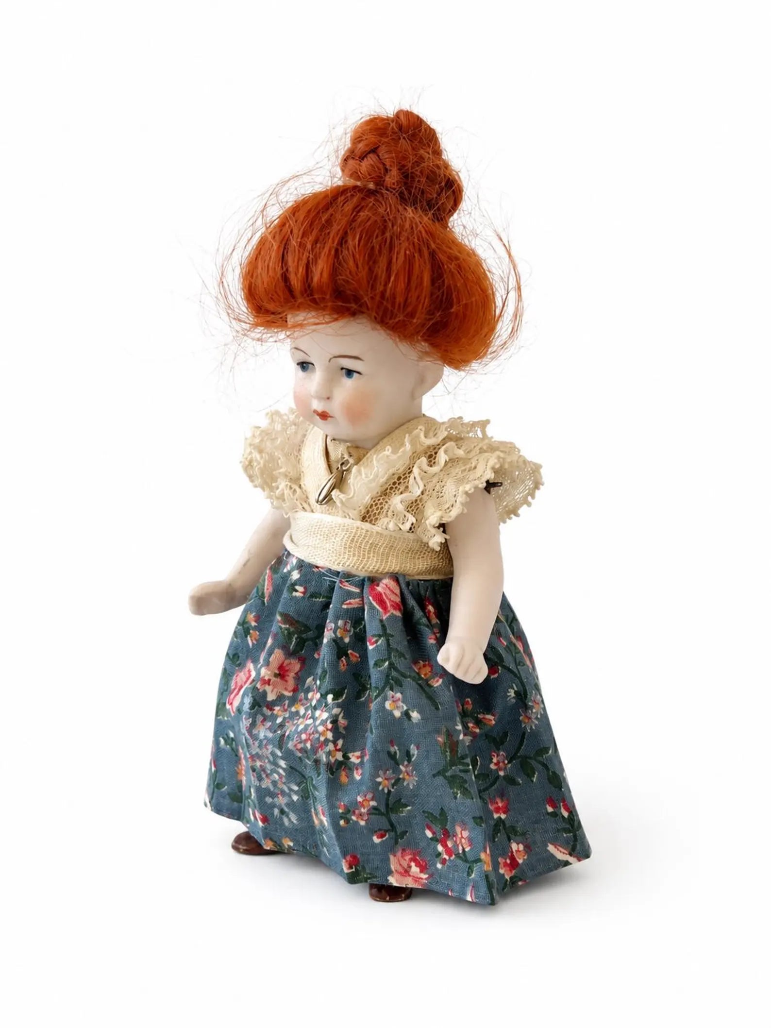 Vintage All-Bisque Artist Character Doll – Jointed Porcelain Doll.