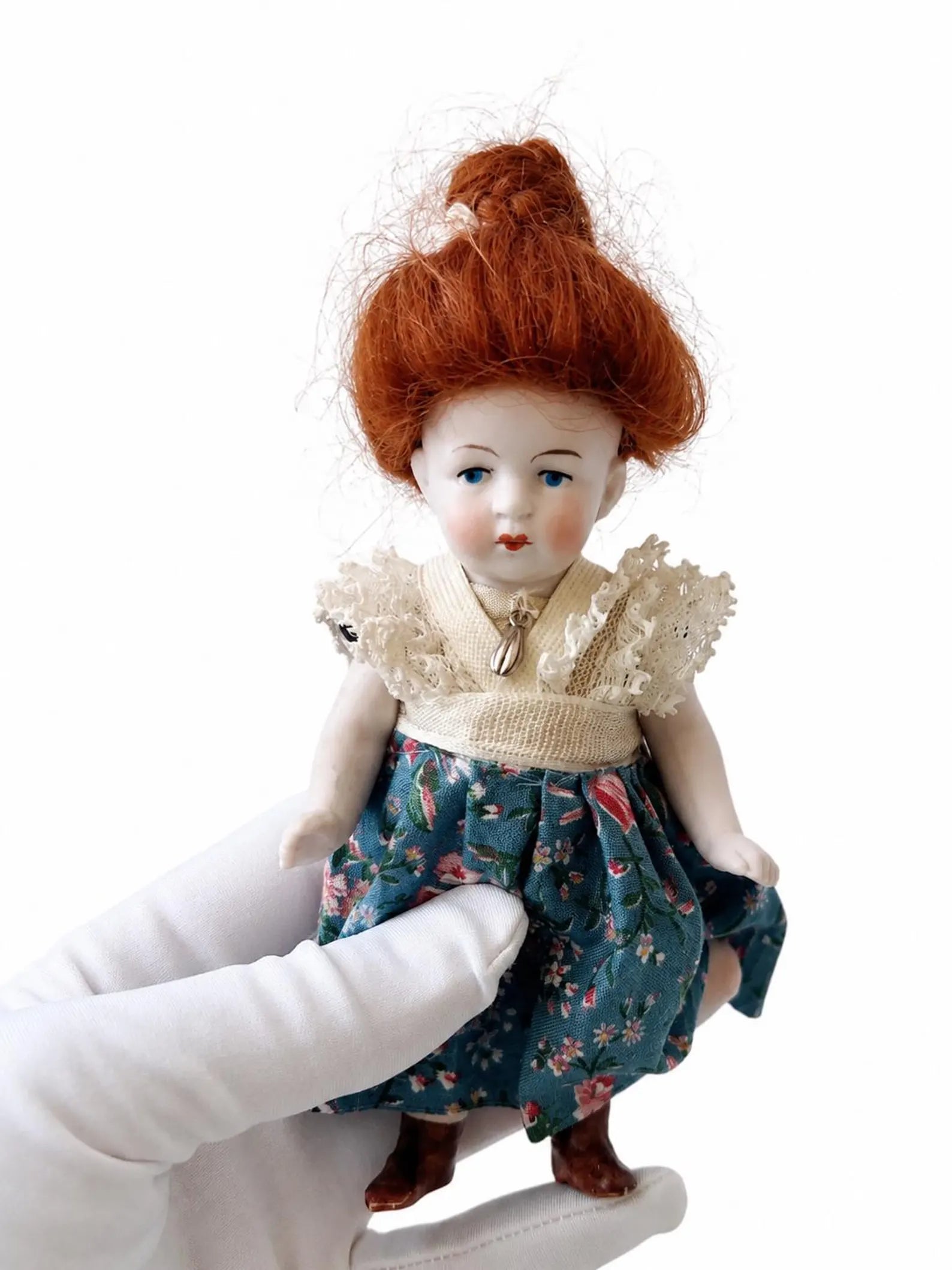 Vintage All-Bisque Artist Character Doll – Jointed Porcelain Doll.
