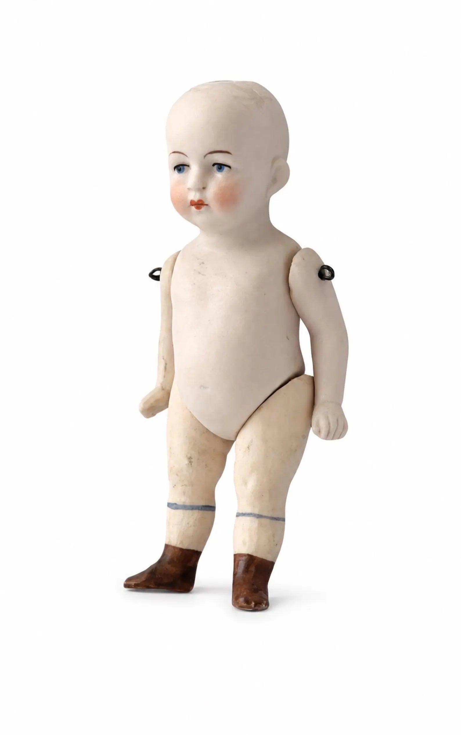 Vintage All-Bisque Artist Character Doll – Jointed Porcelain Doll.