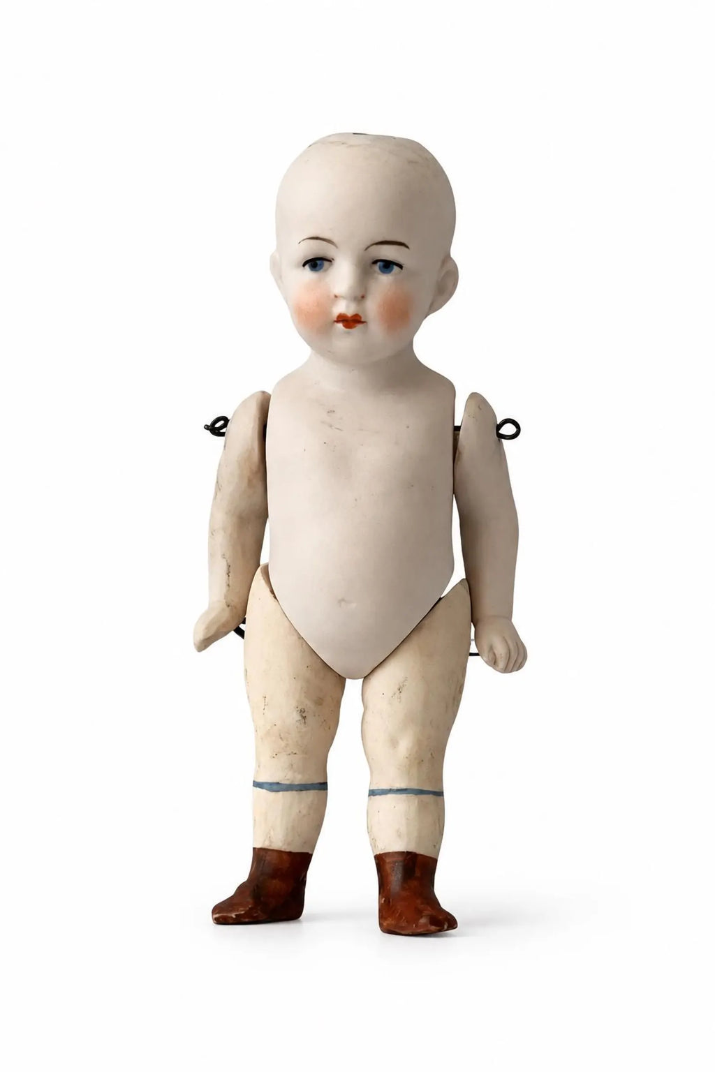 Vintage All-Bisque Artist Character Doll – Jointed Porcelain Doll.